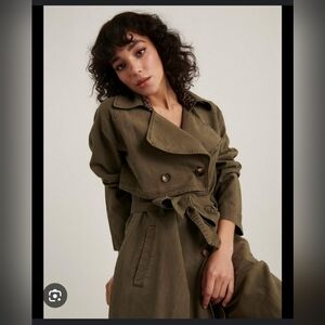 NWOT Lucky Brand Olive Green Trench Coat